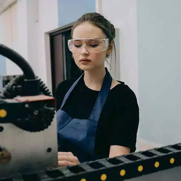A woman working in a workshop