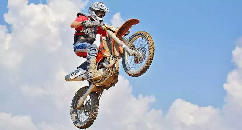 Crazy motorcyclist racing